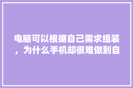 电脑可以根据自己需求组装，为什么手机却很难做到自己组装_电脑装机配置手机怎么看型号