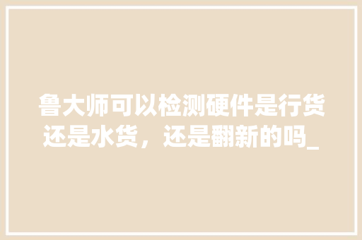 鲁大师可以检测硬件是行货还是水货,还是翻新的吗_怎么看电脑配置的水货机 鲁大师可以检测硬件是行货还是水货,还是翻新的吗_怎么看电脑配置的水货机