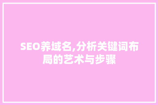 SEO养域名,分析关键词布局的艺术与步骤 SEO养域名,分析关键词布局的艺术与步骤