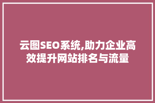 云图SEO系统,助力企业高效提升网站排名与流量