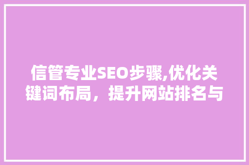 信管专业SEO步骤,优化关键词布局，提升网站排名与用户体验