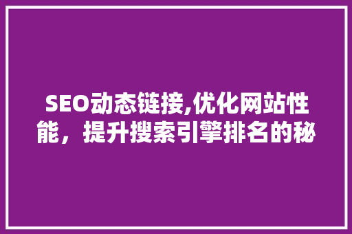 SEO动态链接,优化网站性能，提升搜索引擎排名的秘密武器