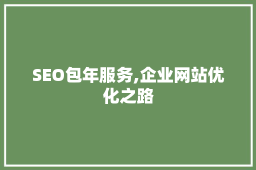 SEO包年服务,企业网站优化之路 SEO包年服务,企业网站优化之路