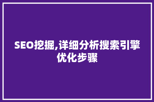 SEO挖掘,详细分析搜索引擎优化步骤 编程语言