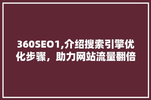 360SEO1,介绍搜索引擎优化步骤，助力网站流量翻倍