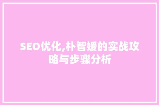 SEO优化,朴智媛的实战攻略与步骤分析