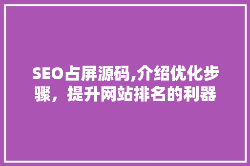 SEO占屏源码,介绍优化步骤，提升网站排名的利器