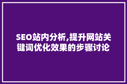 SEO站内分析,提升网站关键词优化效果的步骤讨论