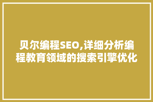 贝尔编程SEO,详细分析编程教育领域的搜索引擎优化步骤