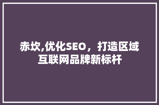 赤坎,优化SEO，打造区域互联网品牌新标杆