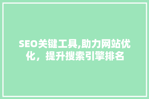 SEO关键工具,助力网站优化，提升搜索引擎排名