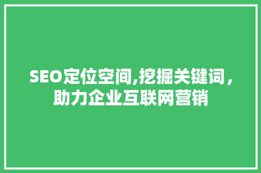 SEO定位空间,挖掘关键词，助力企业互联网营销