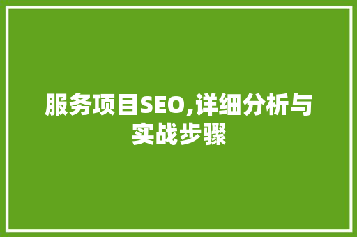 服务项目SEO,详细分析与实战步骤