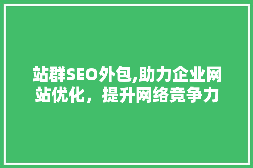 站群SEO外包,助力企业网站优化，提升网络竞争力
