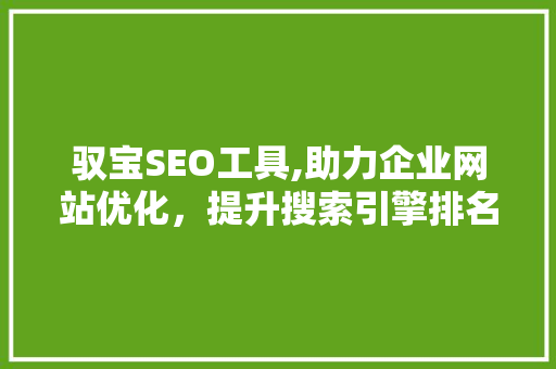 驭宝SEO工具,助力企业网站优化，提升搜索引擎排名