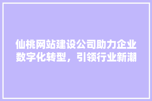 仙桃网站建设公司助力企业数字化转型，引领行业新潮流