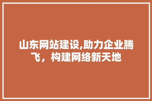 山东网站建设,助力企业腾飞,构建网络新天地 山东网站建设,助力企业腾飞,构建网络新天地