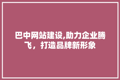 巴中网站建设,助力企业腾飞，打造品牌新形象