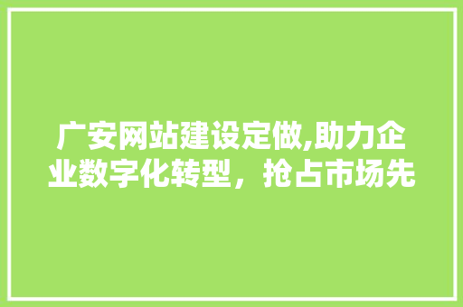 广安网站建设定做,助力企业数字化转型，抢占市场先机