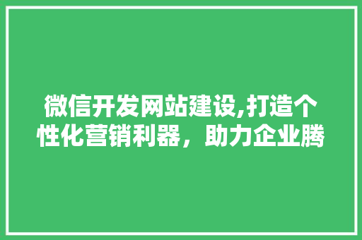 微信开发网站建设,打造个性化营销利器,助力企业腾飞 微信开发网站建设,打造个性化营销利器,助力企业腾飞