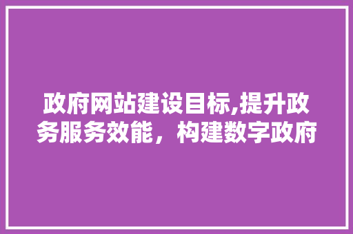 政府网站建设目标,提升政务服务效能，构建数字政府新格局