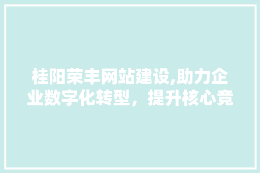 桂阳荣丰网站建设,助力企业数字化转型，提升核心竞争力