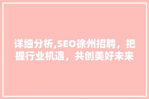 详细分析,SEO徐州招聘，把握行业机遇，共创美好未来
