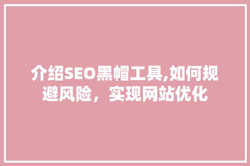 介绍SEO黑帽工具,如何规避风险，实现网站优化 介绍SEO黑帽工具,如何规避风险，实现网站优化 电脑配置