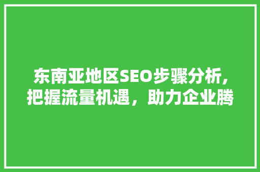 东南亚地区SEO步骤分析,把握流量机遇，助力企业腾飞