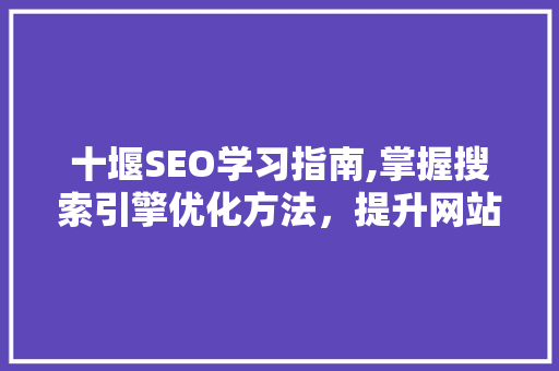 十堰SEO学习指南,掌握搜索引擎优化方法,提升网站排名 十堰SEO学习指南,掌握搜索引擎优化方法,提升网站排名