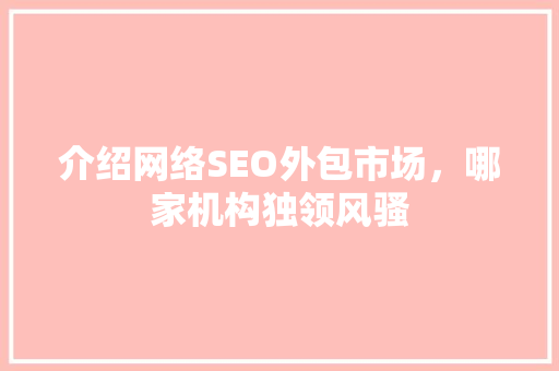 介绍网络SEO外包市场，哪家机构独领风骚