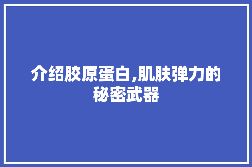 介绍胶原蛋白,肌肤弹力的秘密武器