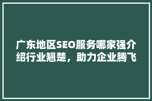 广东地区SEO服务哪家强介绍行业翘楚，助力企业腾飞