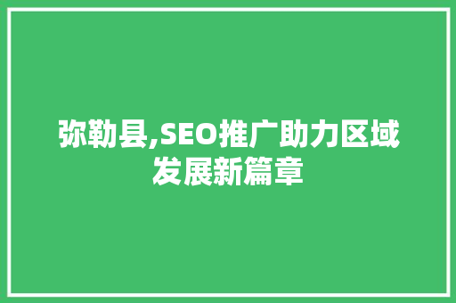 弥勒县,SEO推广助力区域发展新篇章