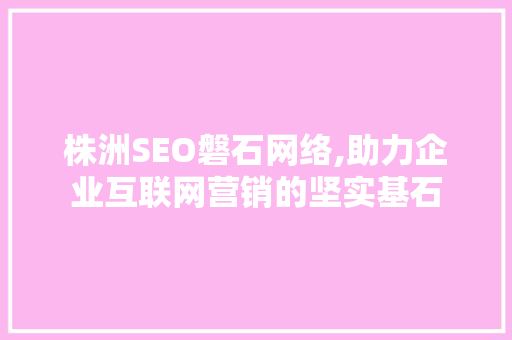 株洲SEO磐石网络,助力企业互联网营销的坚实基石