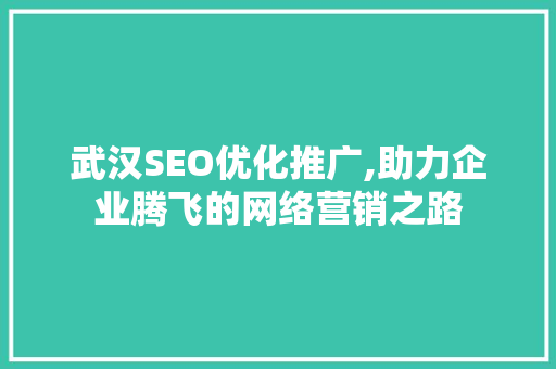 武汉SEO优化推广,助力企业腾飞的网络营销之路