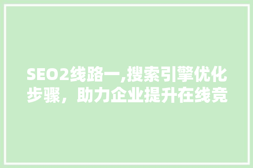 SEO2线路一,搜索引擎优化步骤，助力企业提升在线竞争力