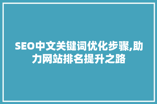 SEO中文关键词优化步骤,助力网站排名提升之路