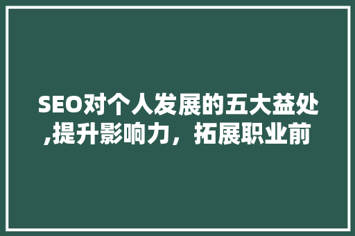 SEO对个人发展的五大益处,提升影响力，拓展职业前景