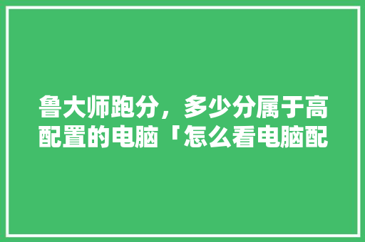 鲁大师跑分，多少分属于高配置的电脑「怎么看电脑配置高低排行榜」 鲁大师跑分，多少分属于高配置的电脑「怎么看电脑配置高低排行榜」 电脑配置