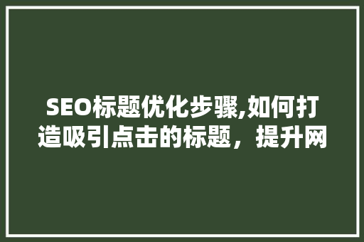 SEO标题优化步骤,如何打造吸引点击的标题，提升网站流量