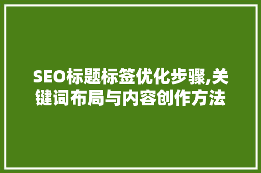 SEO标题标签优化步骤,关键词布局与内容创作方法