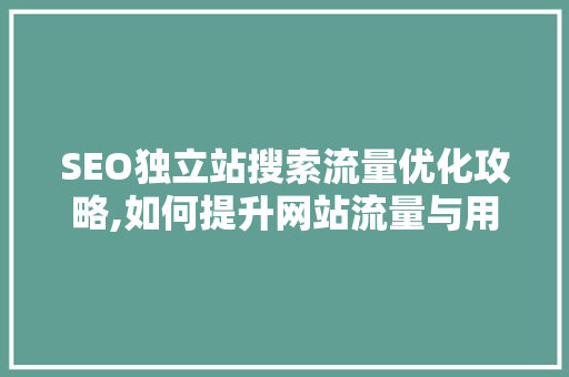 SEO独立站搜索流量优化攻略,如何提升网站流量与用户体验
