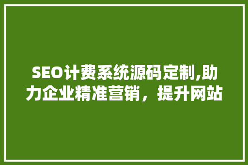 SEO计费系统源码定制,助力企业精准营销，提升网站排名
