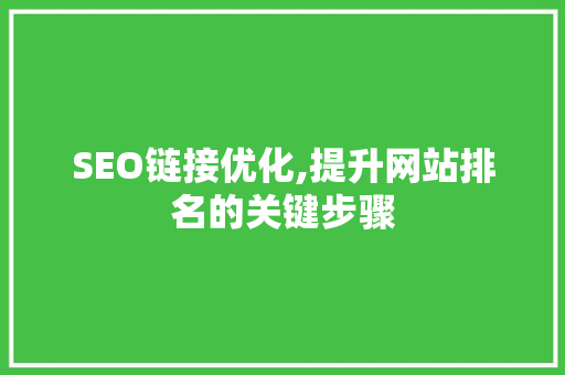 SEO链接优化,提升网站排名的关键步骤