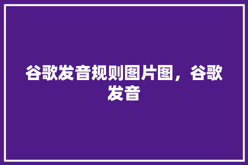谷歌发音规则图片图，谷歌发音 电脑故障维修