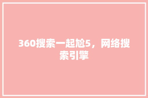 360搜索一起尬5，网络搜索引擎