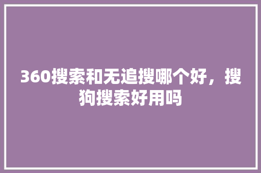 360搜索和无追搜哪个好,搜狗搜索好用吗 360搜索和无追搜哪个好,搜狗搜索好用吗