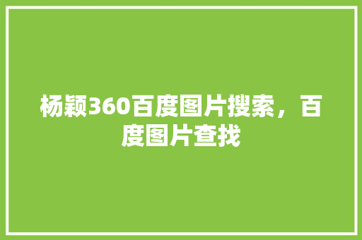 杨颖360百度图片搜索，百度图片查找