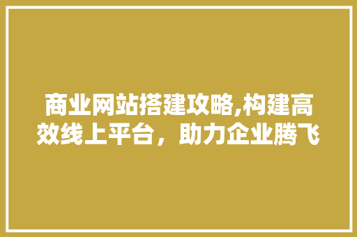 商业网站搭建攻略,构建高效线上平台,助力企业腾飞 电脑配置 商业网站搭建攻略,构建高效线上平台,助力企业腾飞 商业网站搭建攻略,构建高效线上平台,助力企业腾飞 电脑配置
